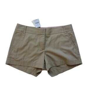 New J. Crew Factory Chino Shorts Classic Casual Preppy Cotton Tan Flat Front 4